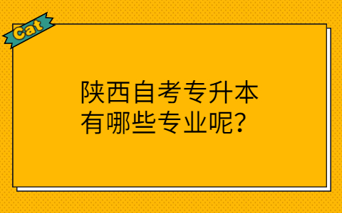 陕西自考专升本有哪些专业