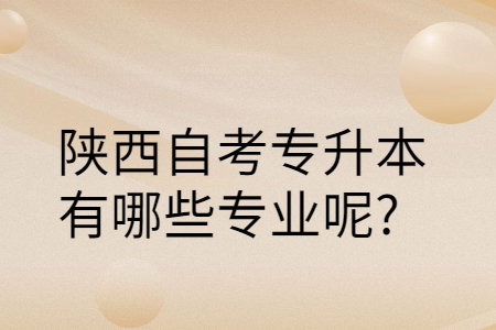陕西自考有哪些专业