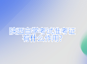 陕西自学考试准考证