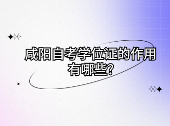 咸阳自考学位证 咸阳自考