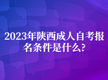 陕西成人自考报名条件